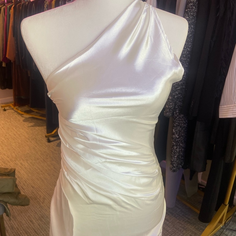 Elegant One-Shoulder White Dress